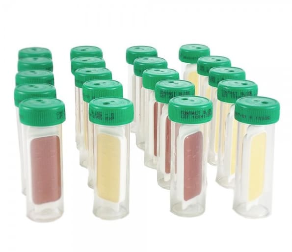 Des lames gélosées sont utilisées pour faire les prélèvement de surface